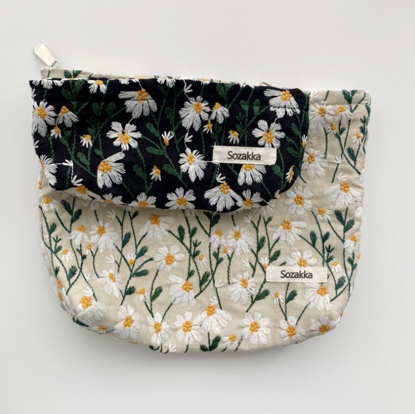 Floral Embroidered Cotton Pouch - ZoocomingTree