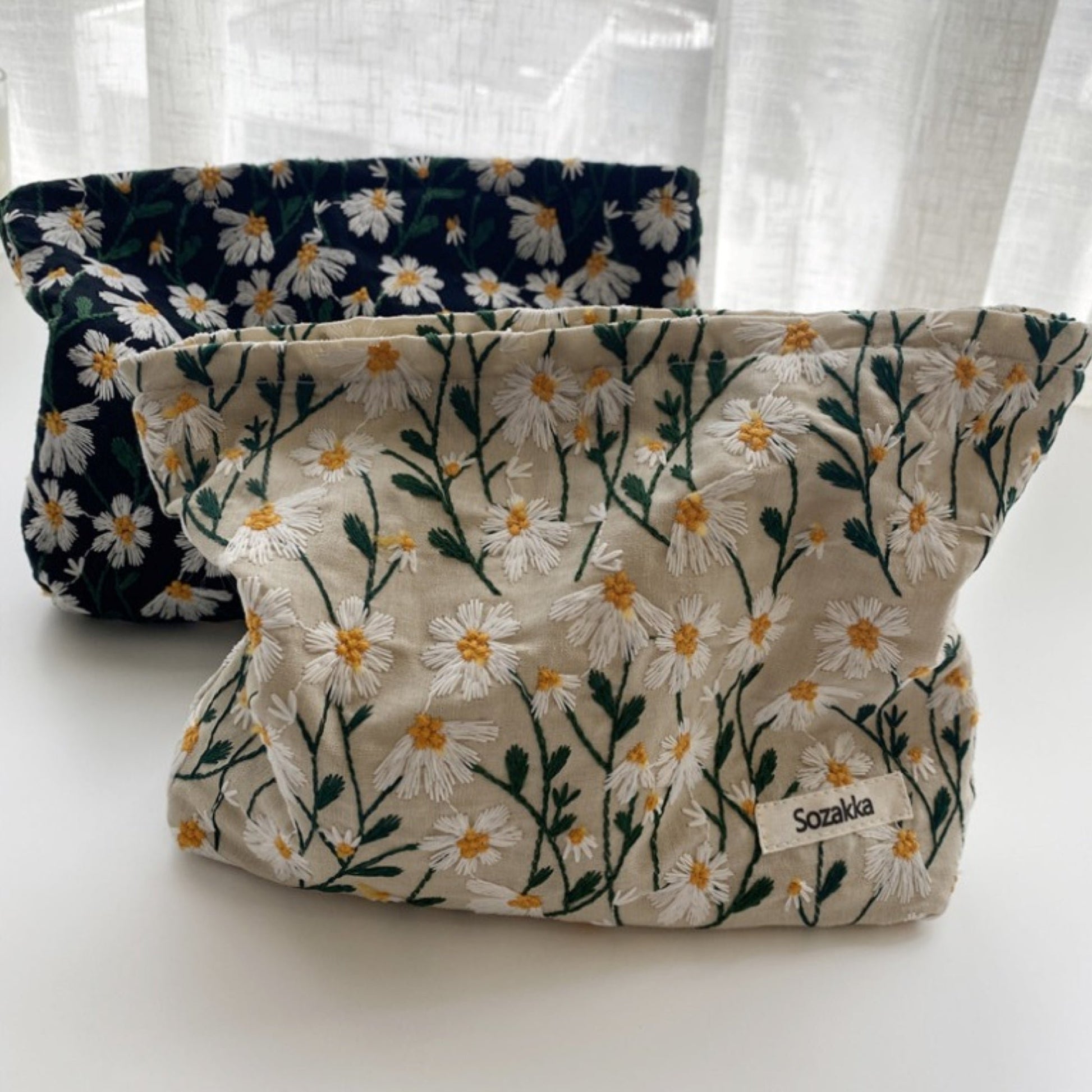 Floral Embroidered Cotton Pouch - ZoocomingTree