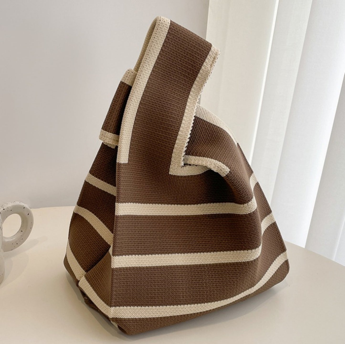 Women Color Stripe Knot Bag - ZoocomingTree