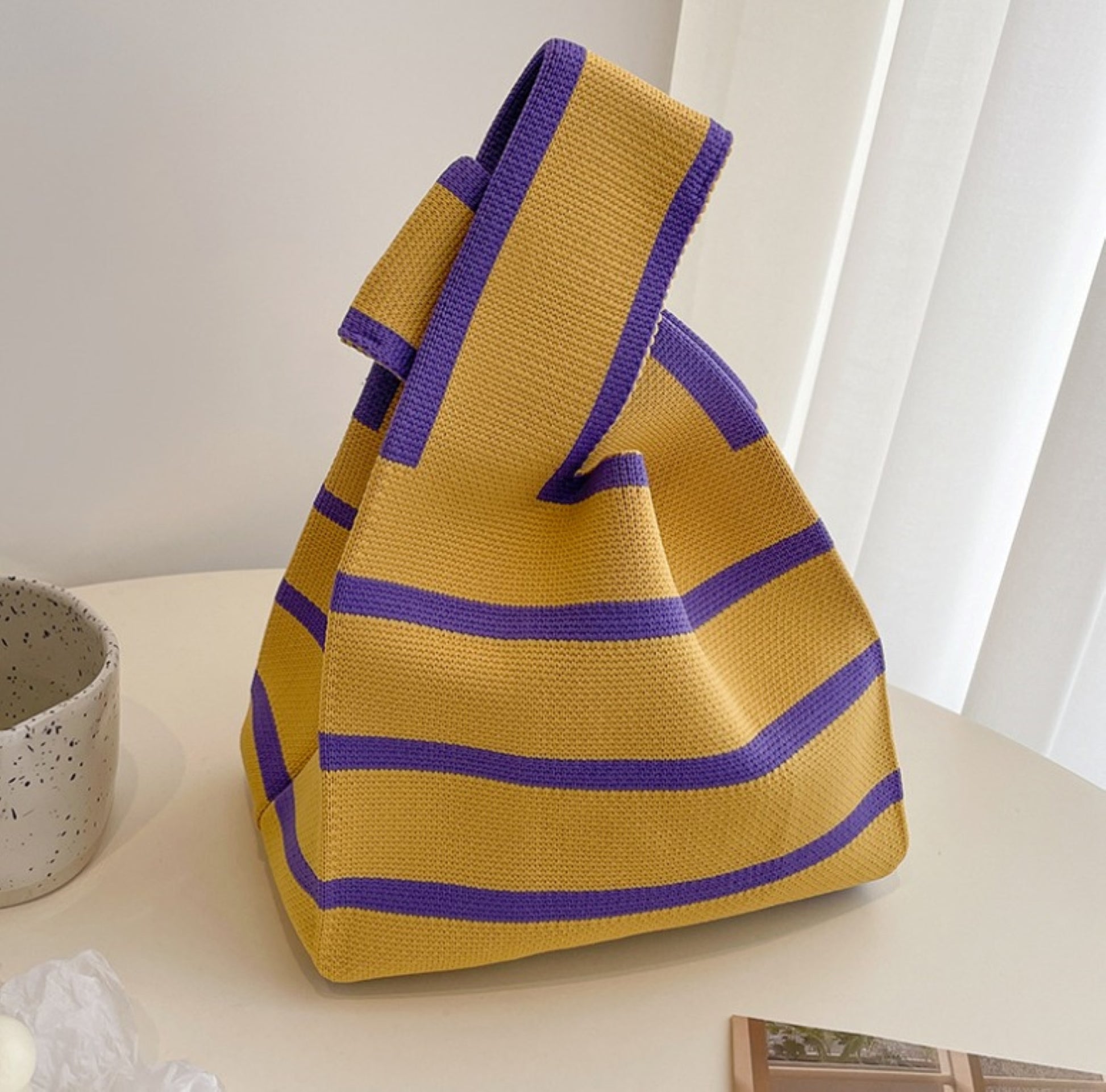 Women Color Stripe Knot Bag - ZoocomingTree