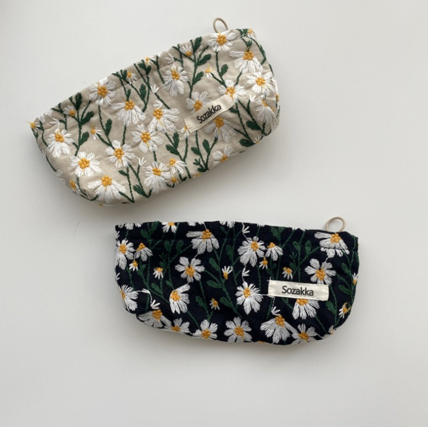 Floral Embroidered Cotton Pouch - ZoocomingTree