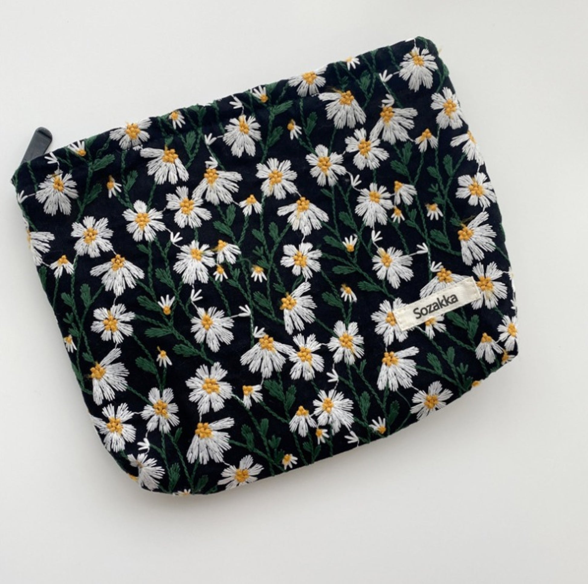 Floral Embroidered Cotton Pouch - ZoocomingTree