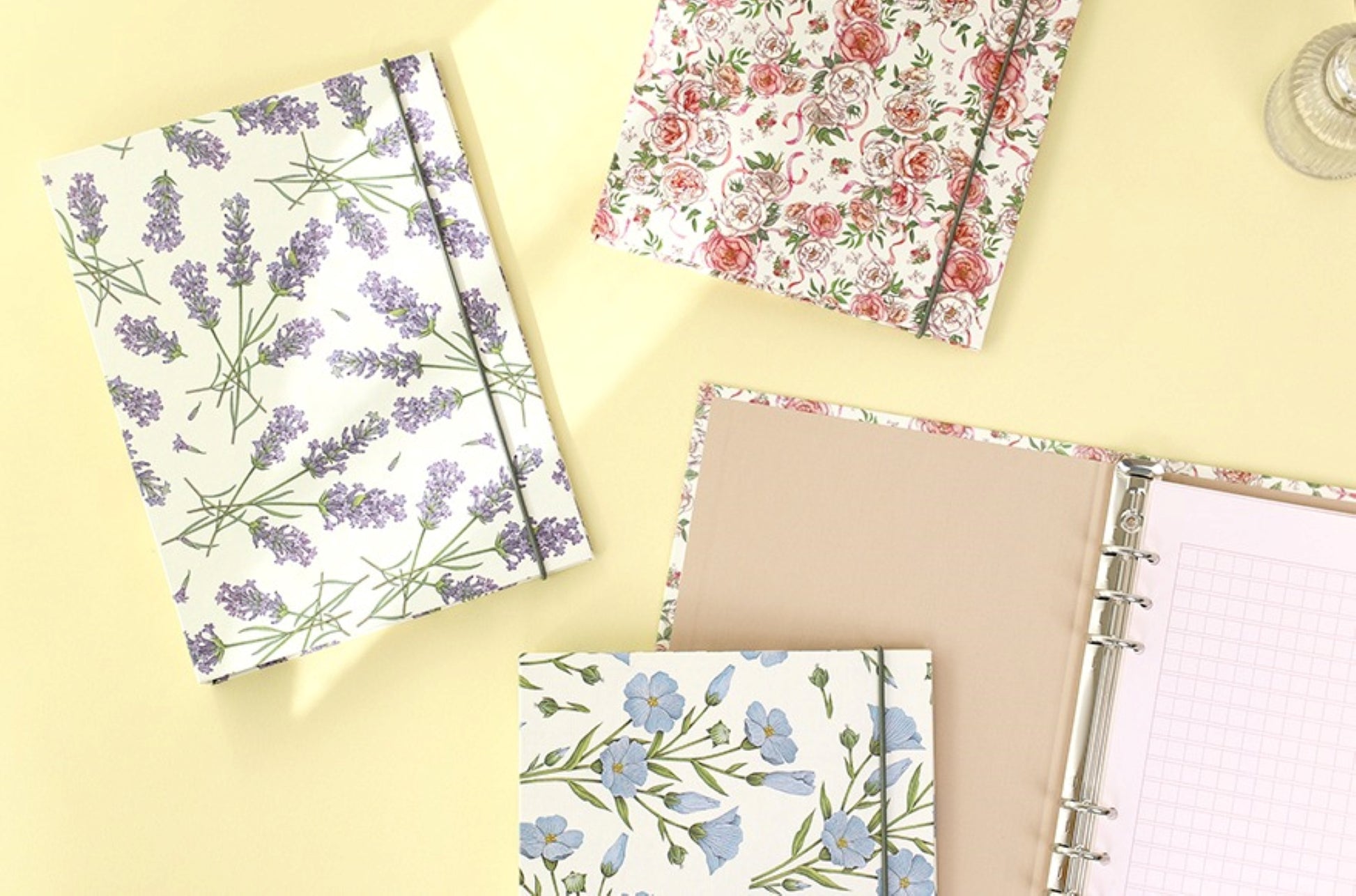 Flower Printed Cover 6 Ring Binder | Comfort Flower Planner - ZoocomingTree