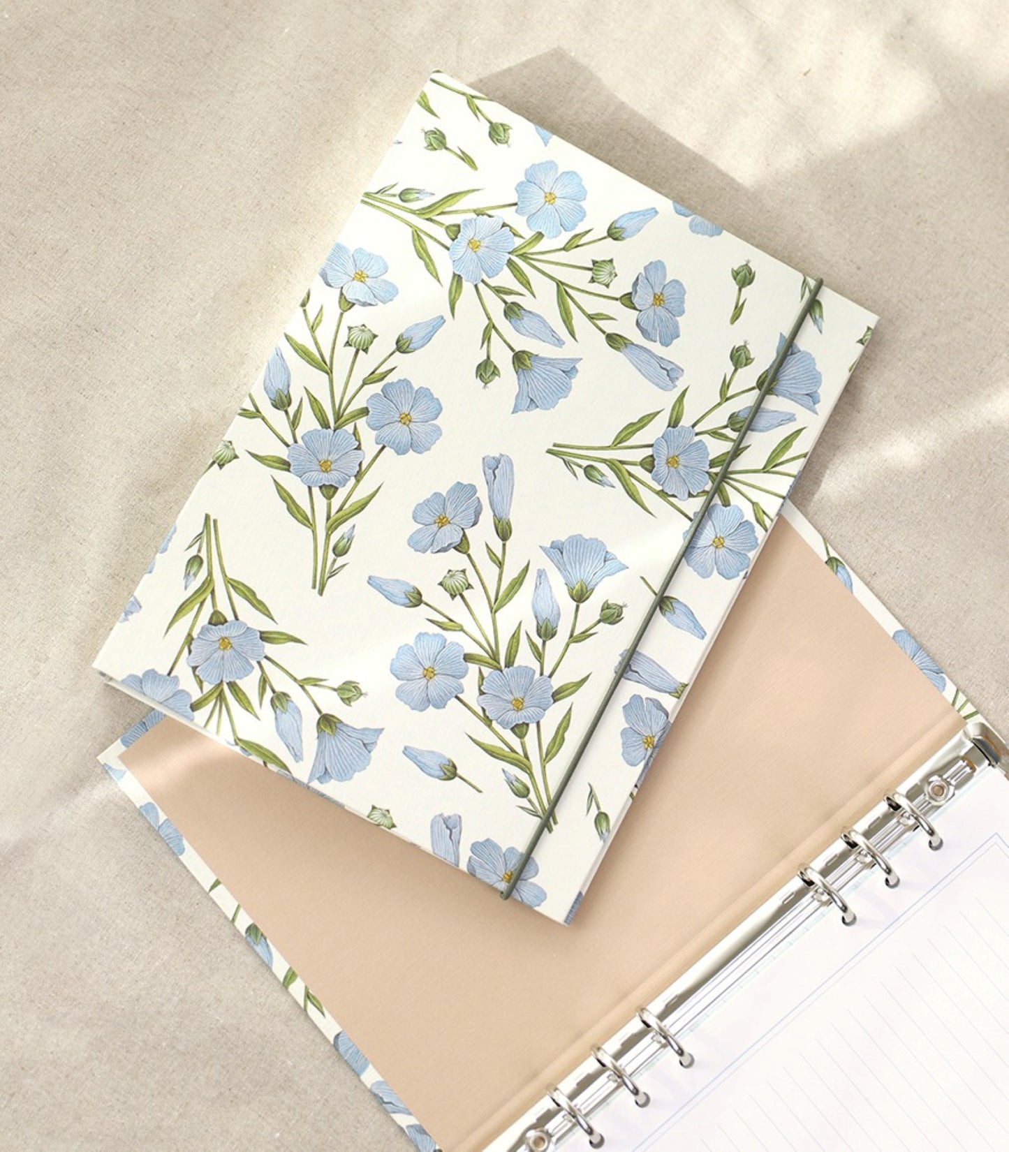 Flower Printed Cover 6 Ring Binder | Comfort Flower Planner - ZoocomingTree