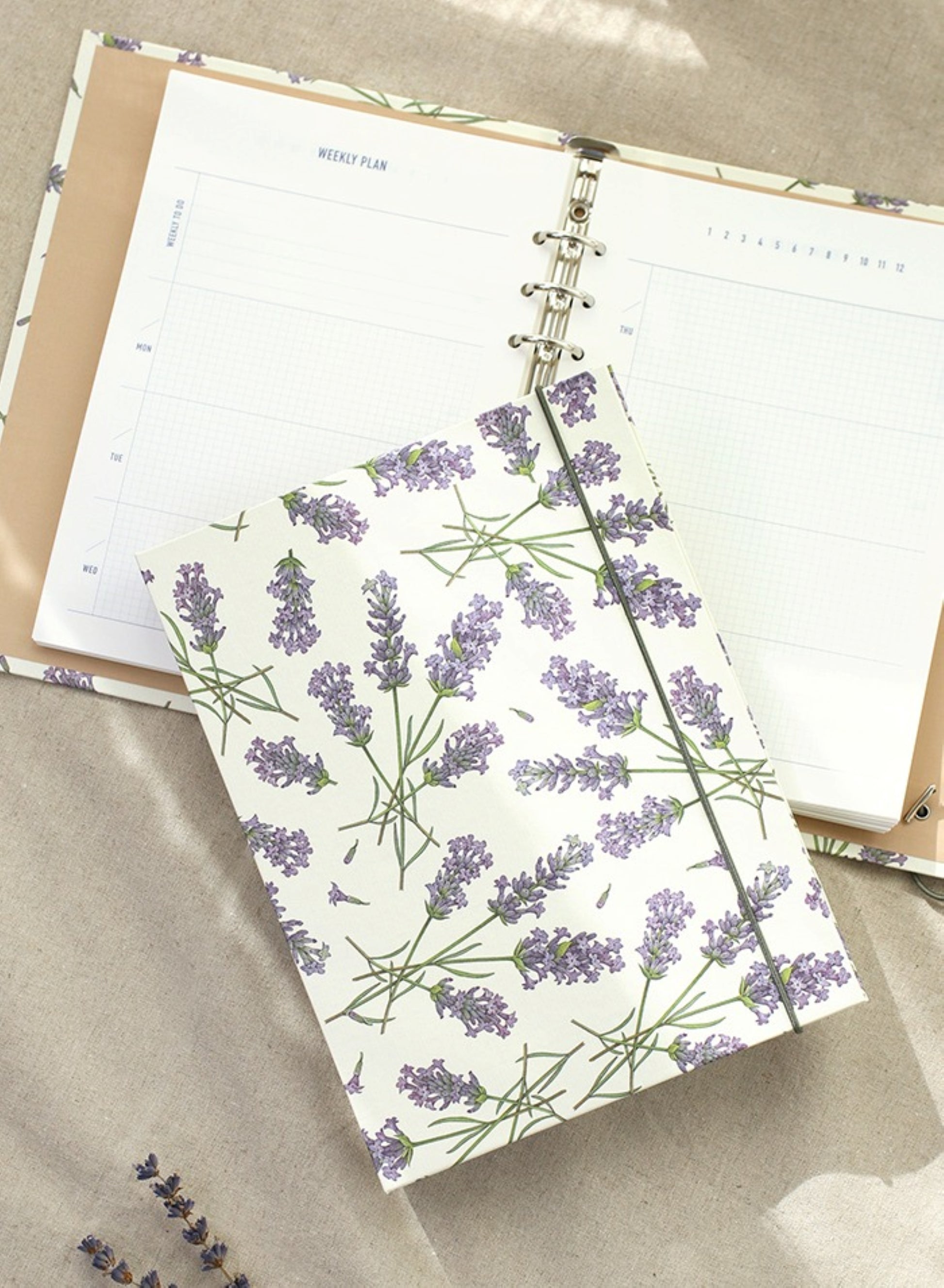 Flower Printed Cover 6 Ring Binder | Comfort Flower Planner - ZoocomingTree