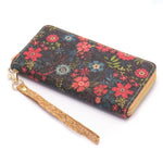 Wild Blossoms Pattern Cork Wallet | Natural Cork Wallet | Women Essential Clutch Wallet