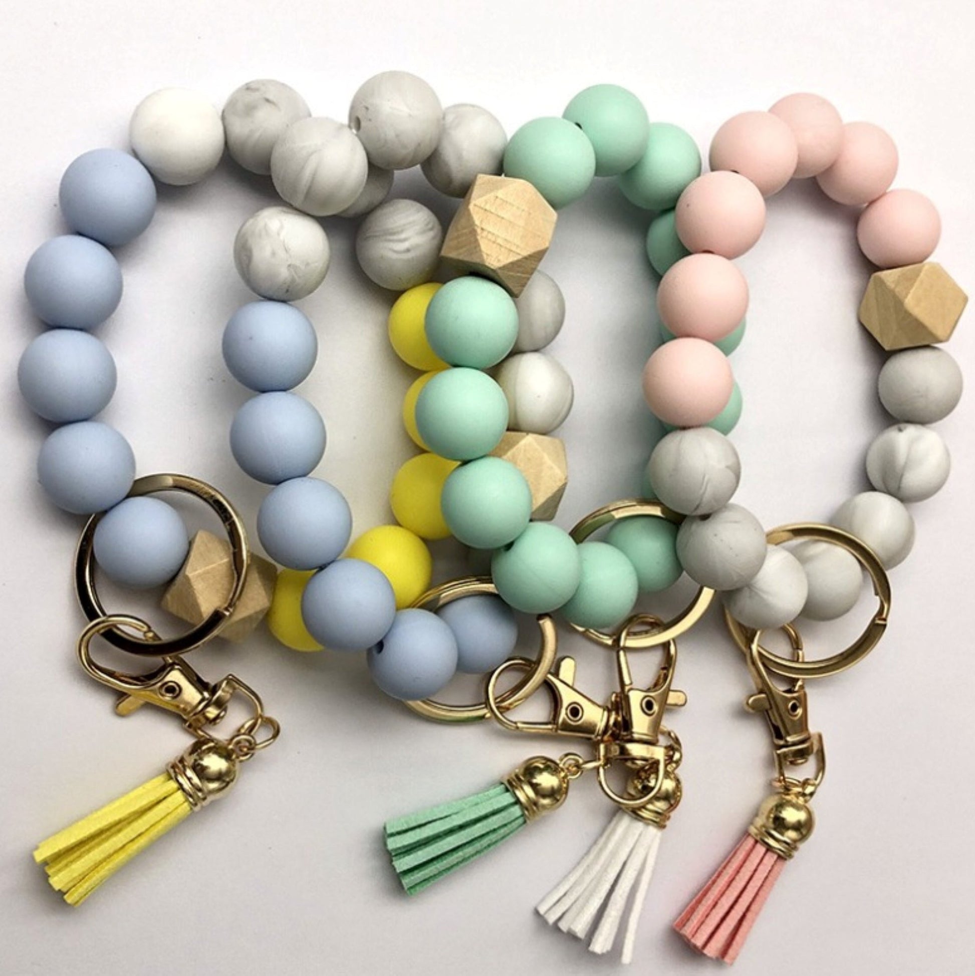 Pastel Color Fashion Beaded Keyring - ZoocomingTree