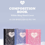 A5 25R Composition Hard Cover Binder | Premium 6 Ring Binder - White Ring