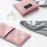 Pastel Color Sanitary Pouch / Feminine Cotton Pouch / Sanitary Pad Slim Case