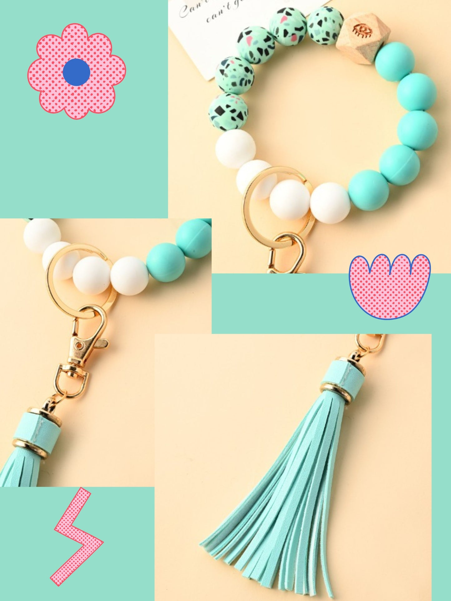 Silicone Beaded Keychain Bracelet - ZoocomingTree