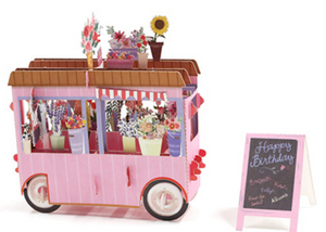 European Flower wagon 3D Card | Birthday Greeting Pop up Card