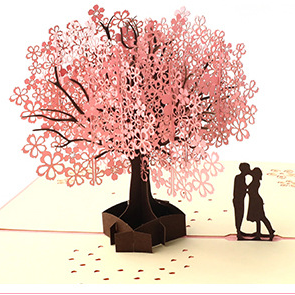 Romantic Cherry Blossom 3D Card - ZoocomingTree