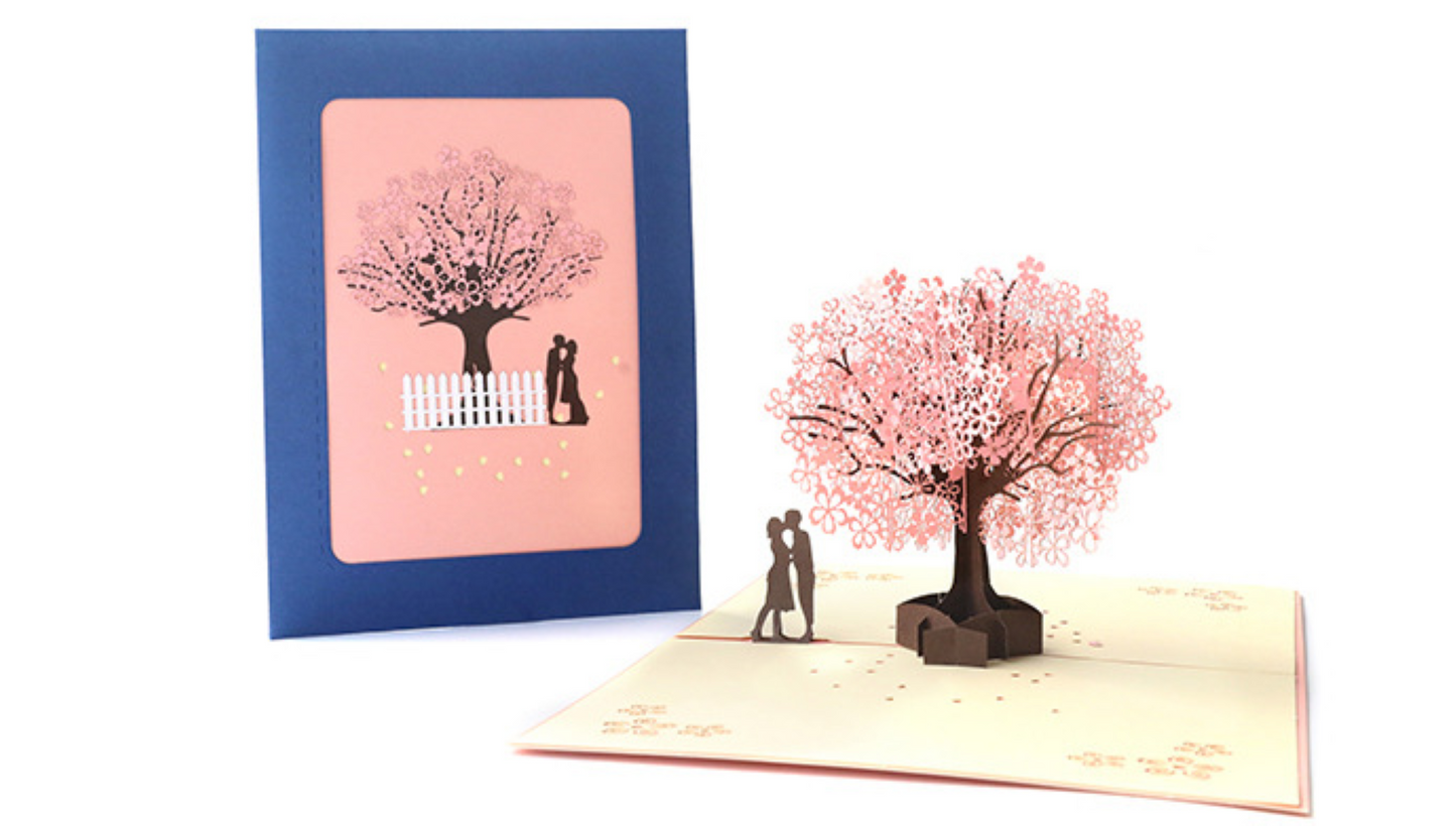 Romantic Cherry Blossom 3D Card - ZoocomingTree