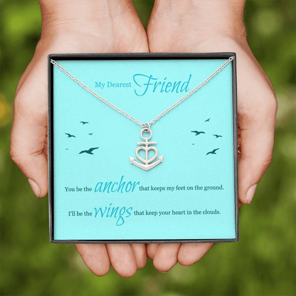 Dearest Friend Gift Anchor Pendant Necklace