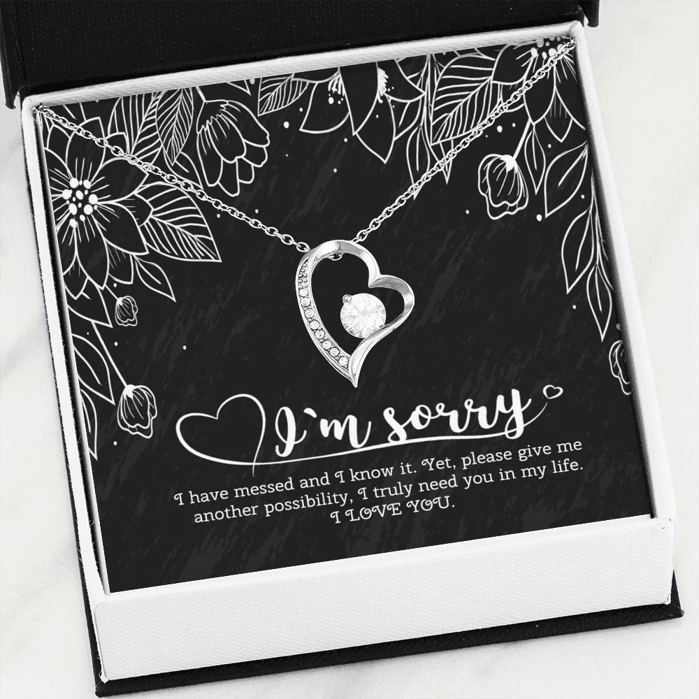 I'm Sorry from my heart Gift Apology Necklace for Wife Girlfriend Sister Friend Apology Necklace gift for her