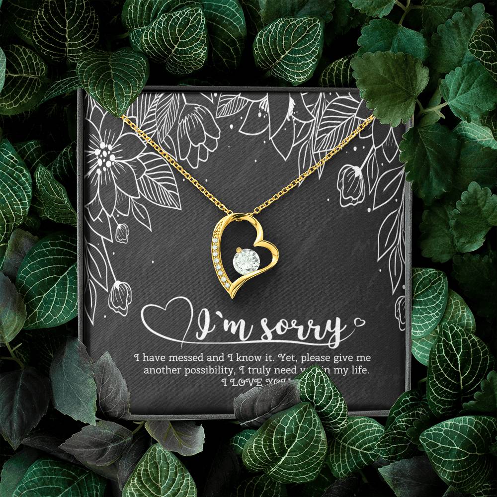 I'm Sorry from my heart Gift Apology Necklace for Wife Girlfriend Sister Friend Apology Necklace gift for her