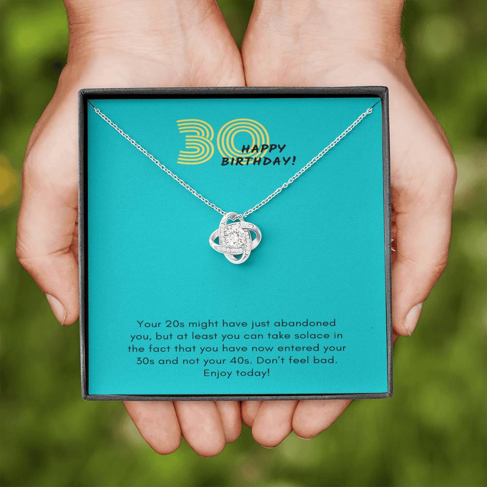 Happy 30th Birthday Love Knot Necklace Gift