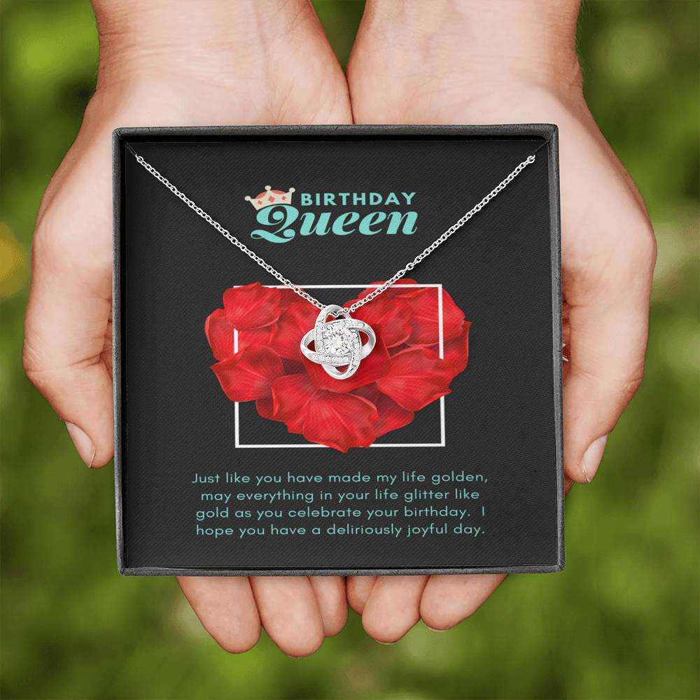 Happy Birthday Queen Gift Love Knot Necklace