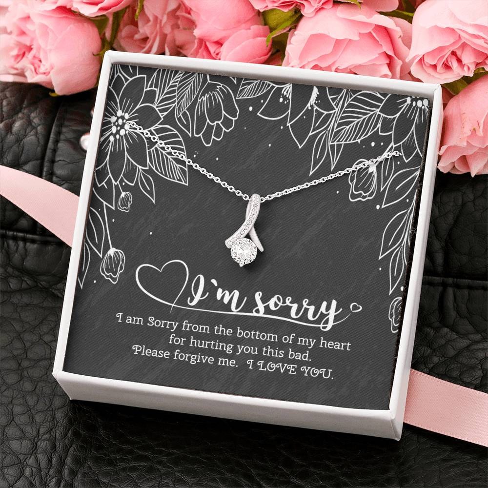 I'm Sorry from my heart Gift Apology Necklace for Wife Girlfriend Sister Friend Apology Necklace gift for her