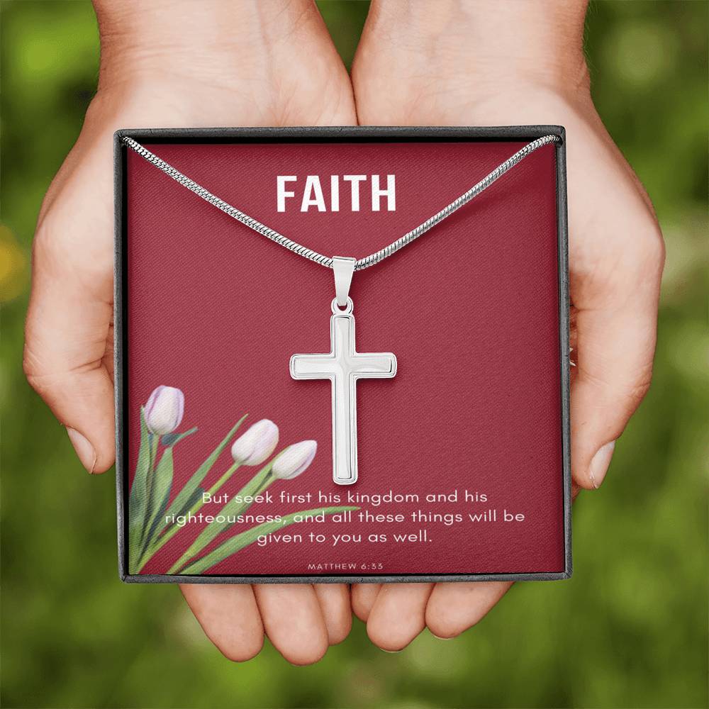 Faith Christian Necklace Gift Bible Verse Matthew 6:33