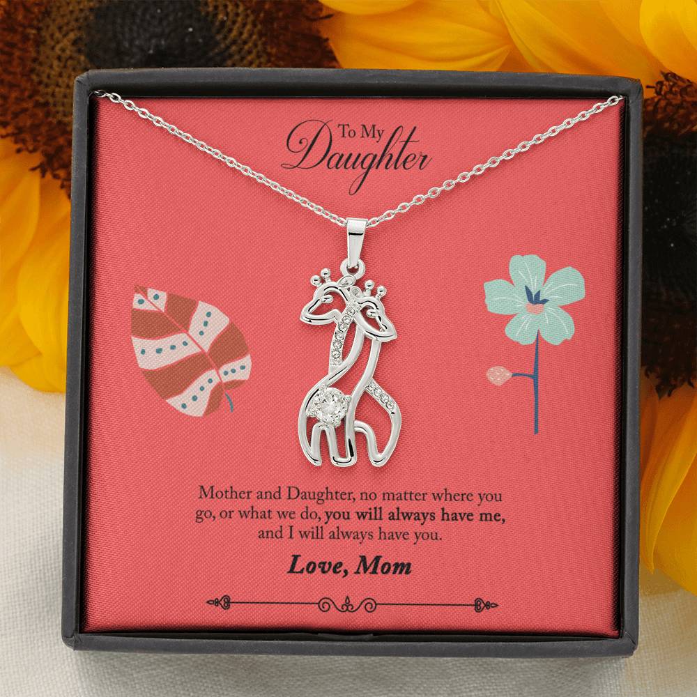 Daughter and Mother Two Giraffes Graceful Love Pretty Necklace Gift
