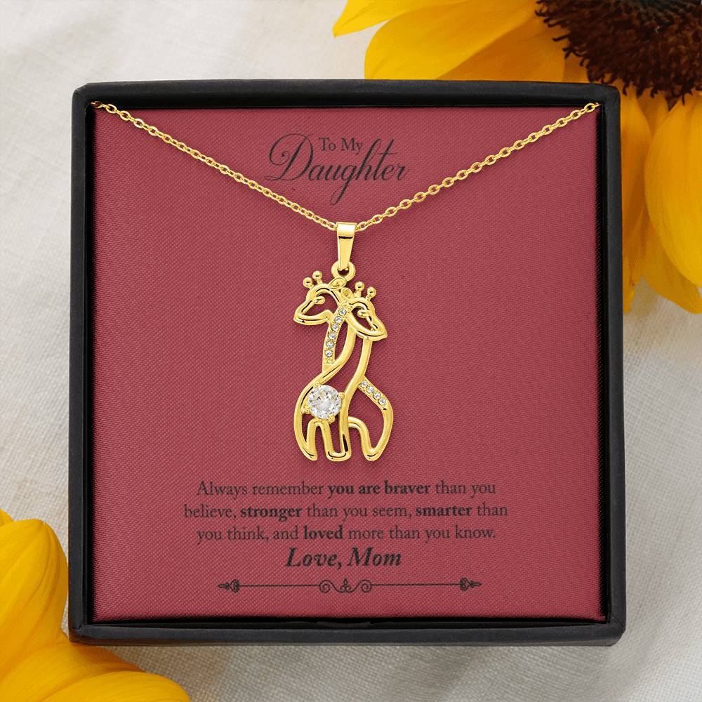 Daughter and Mother Two Giraffes Graceful Love Necklace Gift