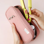 Pastel Color Zipper Multi Pouch - Large | Cotton Pencil Case | Cosmetic Case