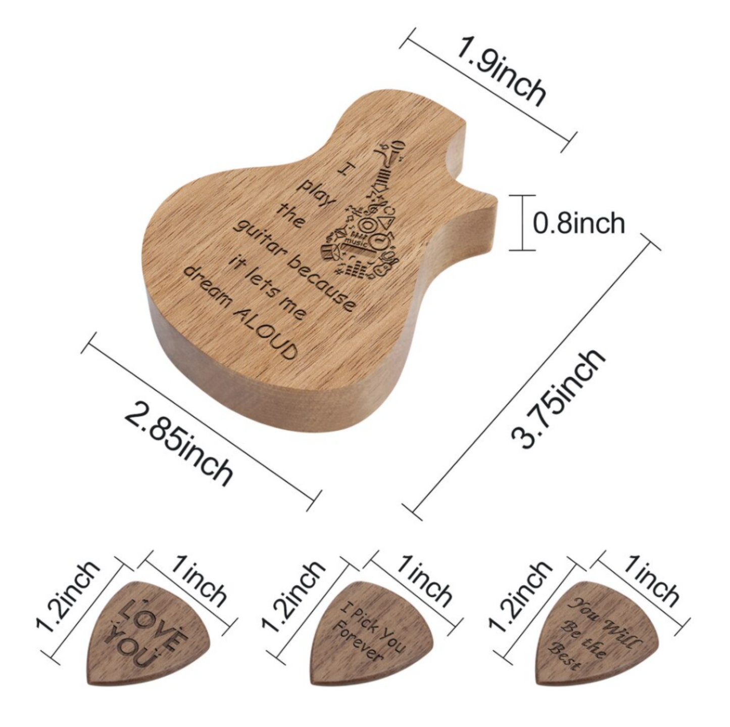 Guitar Shaped Pick Case - ZoocomingTree