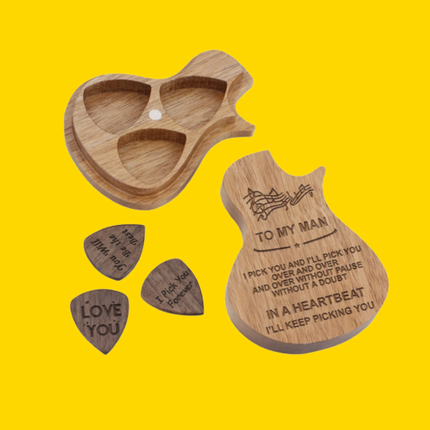 Guitar Shaped Pick Case - ZoocomingTree