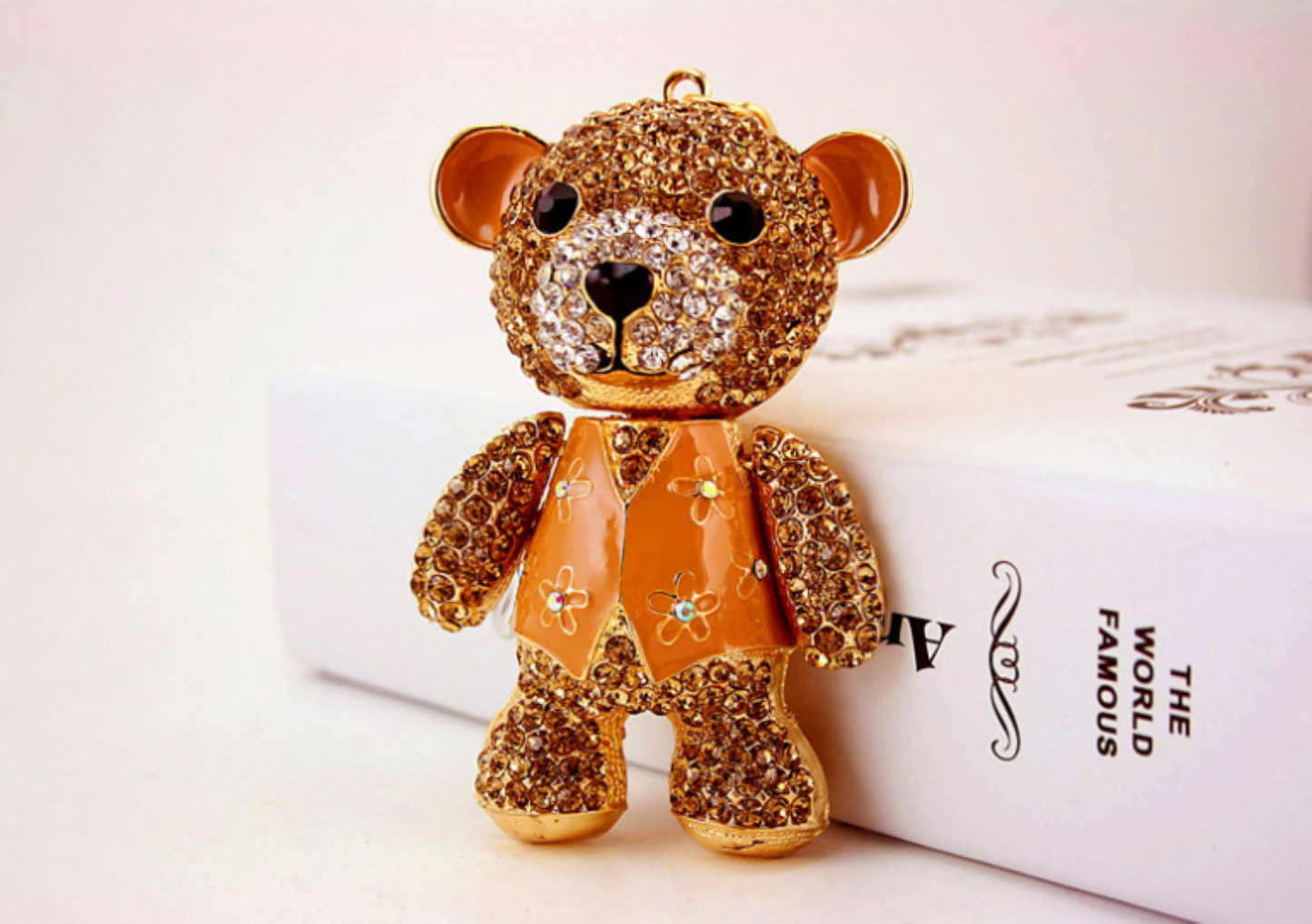 Rhinestone Teddy Bear Keychain - ZoocomingTree