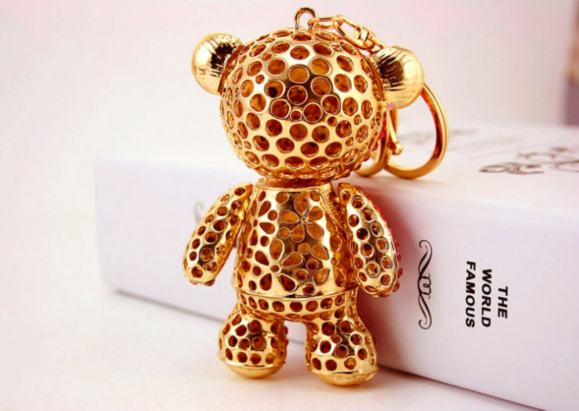 Rhinestone Teddy Bear Keychain - ZoocomingTree